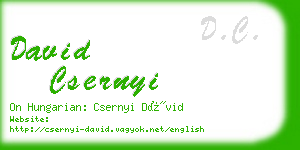 david csernyi business card